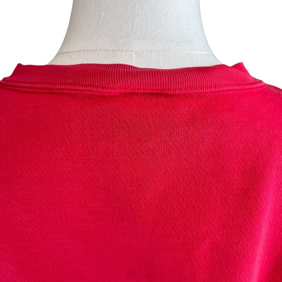 Vintage Y2K Emboidered ITALY Flag‎ Red Sweatshirt Size XL w/ Flaw 80s 90s USA - Picture 8 of 15